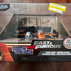 Nano Scene Die-Cast Final Race Playset - Orange & Silver